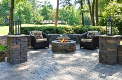 Outdoor Paver Kitchen Area